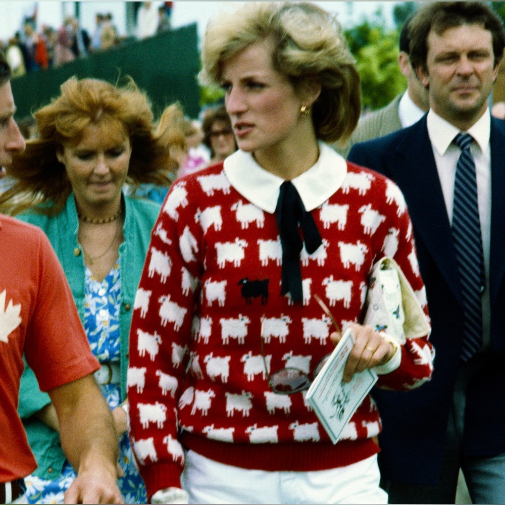 Rowing Blazers / Warm and Wonderful princess Diana black sheep sweater